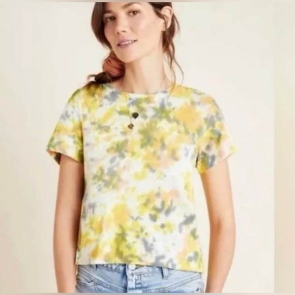 Agolde Large Linda Yellow Tie Dye Tee ~ Boho Festival 90’s Y2K T-Shirt - Picture 7 of 7